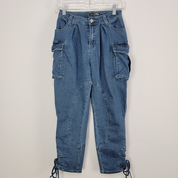 Fashion Nova Denim Flap Pocket Joggers Size XS - Picture 14 of 15